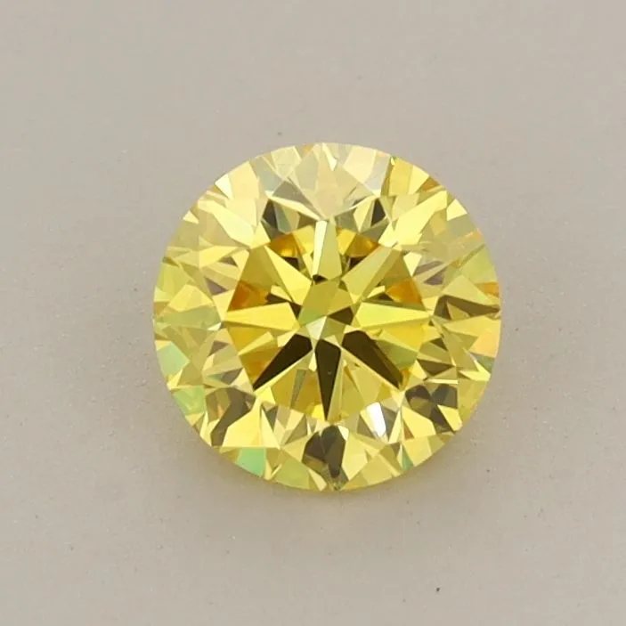 0.60ct ROUND Fancy Vivid Yellow VS1 Coloured Lab diamond