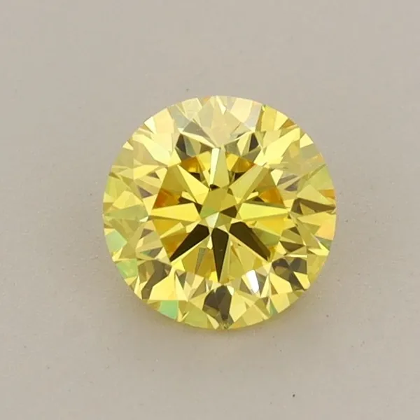 0.6ct ROUND Fancy Vivid Yellow VS1 Coloured Lab diamond