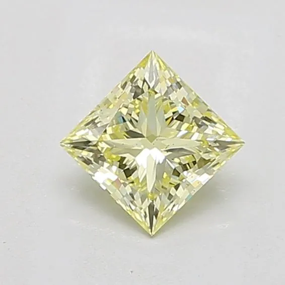 1.03ct PRINCESS Fancy Yellow VS2 Coloured Lab diamond