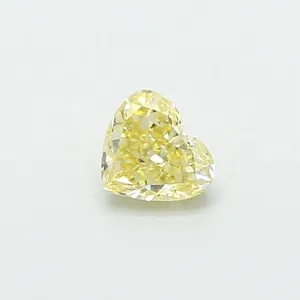0.43ct HEART Fancy Light Yellow VVS2 Coloured Lab diamond