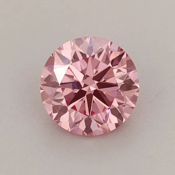 0.65ct ROUND Fancy Vivid Pink VVS2 Coloured Lab diamond