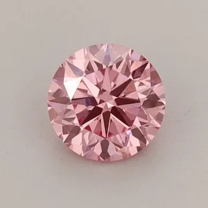 0.65ct ROUND Fancy Vivid Pink VVS2 Coloured Lab diamond