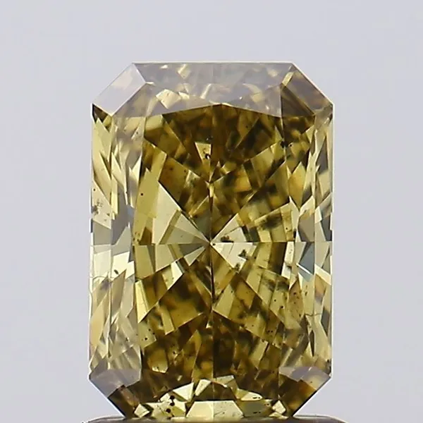 1.09ct RADIANT Fancy Gray Yellow SI1 Coloured Lab diamond
