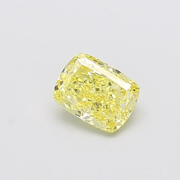 1.07ct CUSHION Fancy Intense Yellow VVS1 Coloured Lab diamond