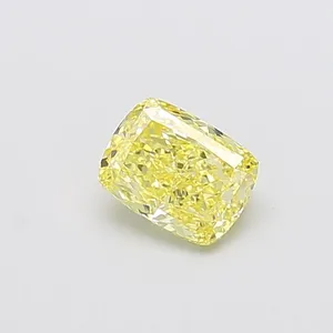 1.07ct CUSHION Fancy Intense Yellow VVS1 Coloured Lab diamond