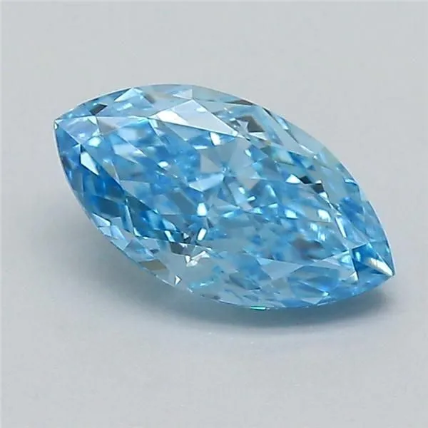 0.52ct MARQUISE Fancy Vivid Blue VVS2 Coloured Lab diamond