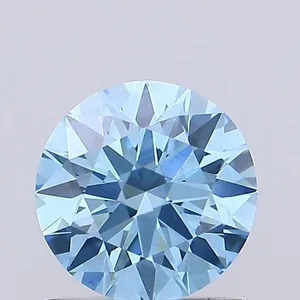 0.58ct ROUND Fancy Vivid Blue VVS2 Coloured Lab diamond