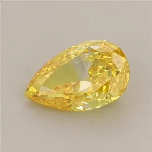 0.73ct PEAR Fancy Vivid Yellow VS2 Coloured Lab diamond