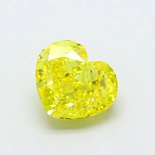 1.12ct HEART Fancy Vivid Yellow VVS1 Coloured Lab diamond