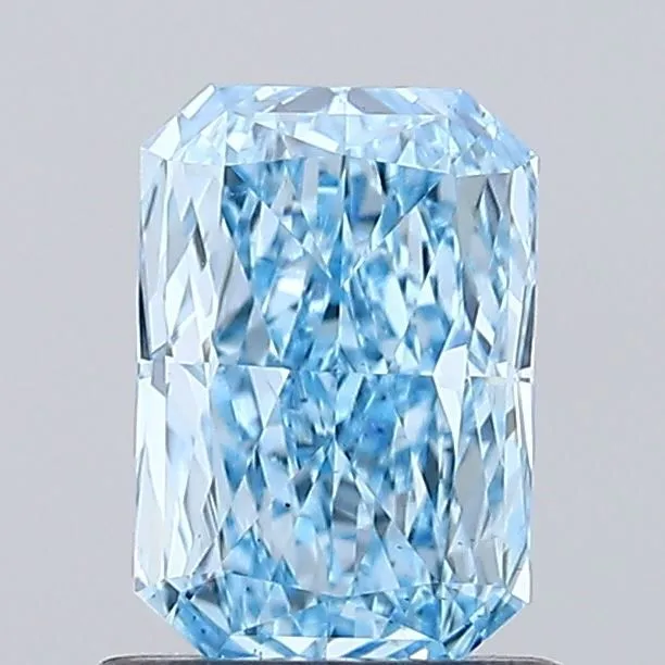 0.88ct RADIANT Fancy Vivid Blue VS1 Coloured Lab diamond