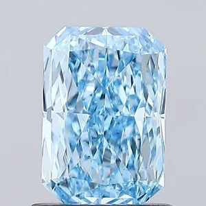 0.88ct RADIANT Fancy Vivid Blue VS1 Coloured Lab diamond