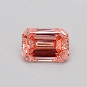 0.35ct EMERALD Fancy Intense Pink VS2 Coloured Lab diamond