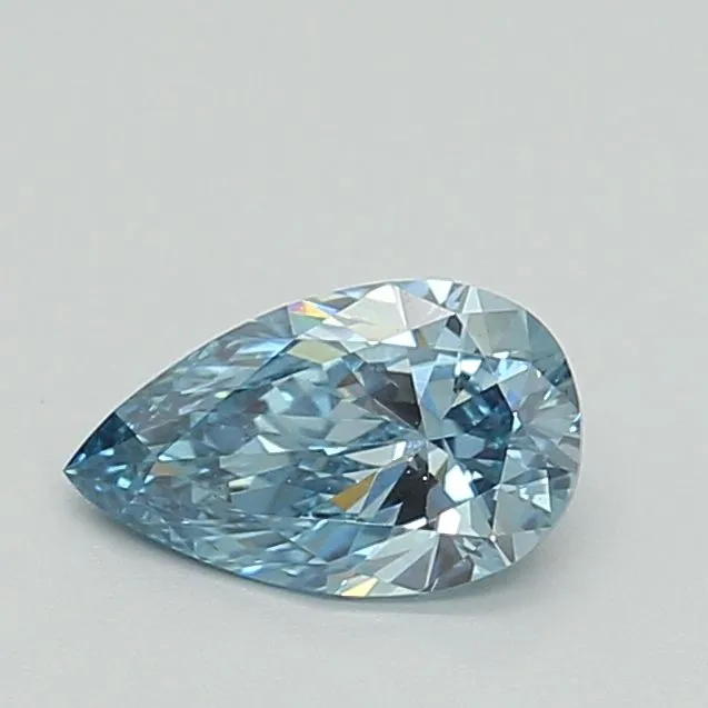 0.62ct PEAR Fancy Intense Blue VS1 Coloured Lab diamond