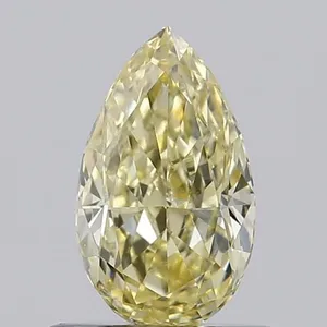 0.57ct PEAR Fancy Light Yellow VS1 Coloured Lab diamond