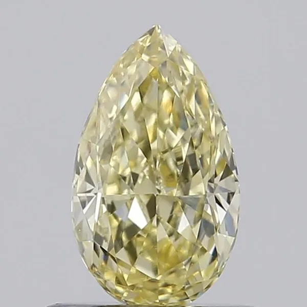 0.57ct PEAR Fancy Light Yellow VS1 Coloured Lab diamond