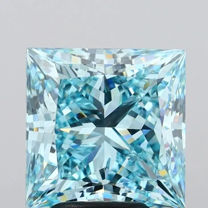 4.73ct PRINCESS Fancy Vivid Blue VS1 Coloured Lab diamond