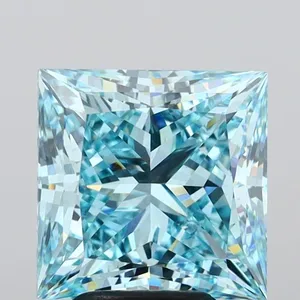 4.73ct PRINCESS Fancy Vivid Blue VS1 Coloured Lab diamond