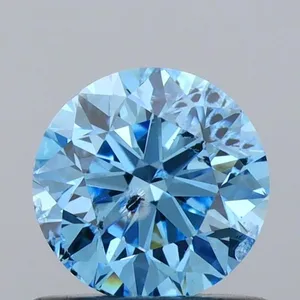 0.73ct ROUND Fancy Vivid Blue I1 Coloured Lab diamond