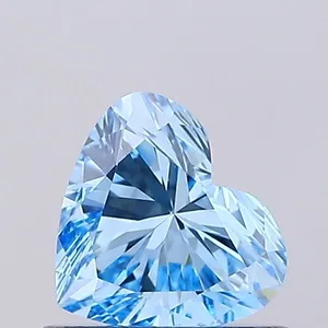 0.58ct HEART Fancy Vivid Blue VVS1 Coloured Lab diamond