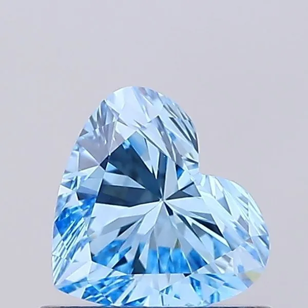 0.58ct HEART Fancy Vivid Blue VVS1 Coloured Lab diamond