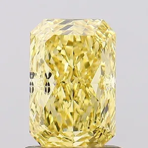 1.01ct RADIANT Fancy Vivid Yellow SI1 Coloured Lab diamond