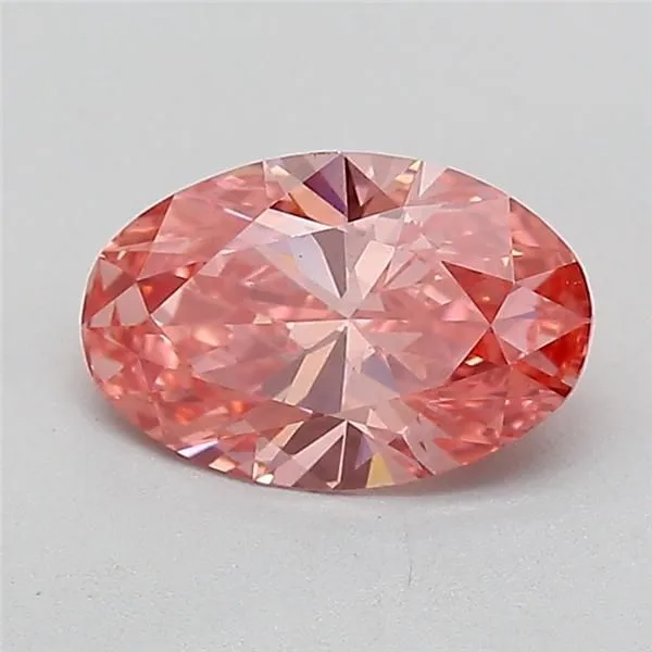 1.08ct OVAL Fancy Vivid Pink VS2 Coloured Lab diamond
