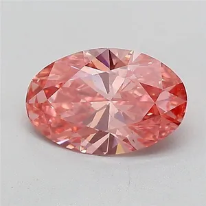 1.08ct OVAL Fancy Vivid Pink VS2 Coloured Lab diamond