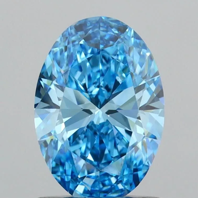 1.02ct OVAL Fancy Vivid Blue VS1 Coloured Lab diamond