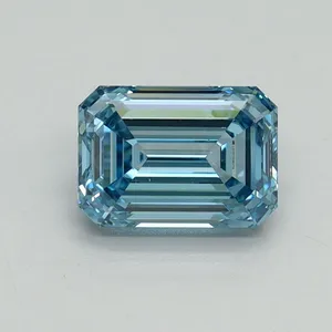 1.06ct EMERALD Fancy Vivid Blue VVS2 Coloured Lab diamond