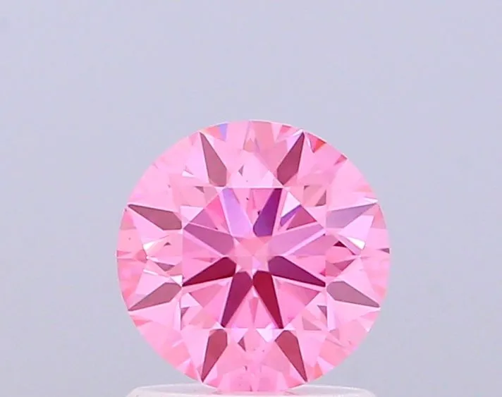 0.92ct ROUND Fancy Vivid Pink VS1 Coloured Lab diamond