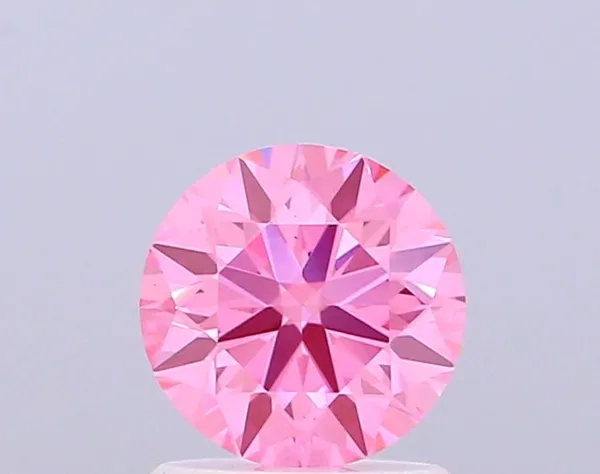 0.92ct ROUND Fancy Vivid Pink VS1 Coloured Lab diamond