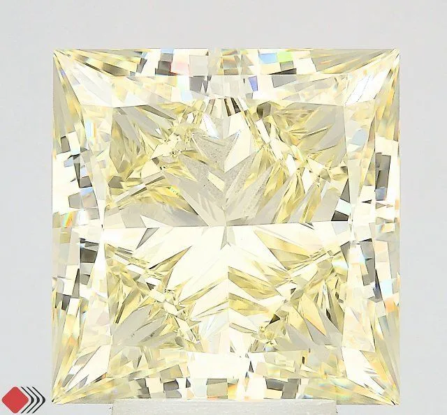 5.57ct PRINCESS Fancy Light Yellow VVS2 Coloured Lab diamond