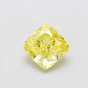1.03ct CUSHION Fancy Intense Yellow VVS2 Coloured Lab diamond