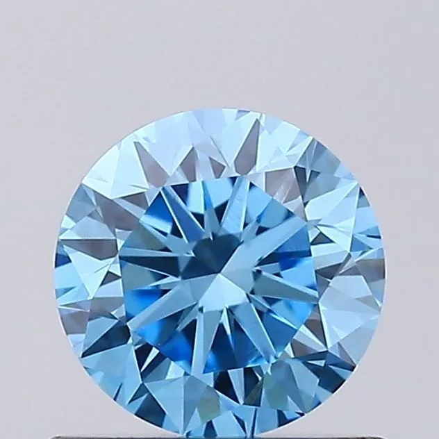 0.62ct ROUND Fancy Vivid Blue VVS2 Coloured Lab diamond