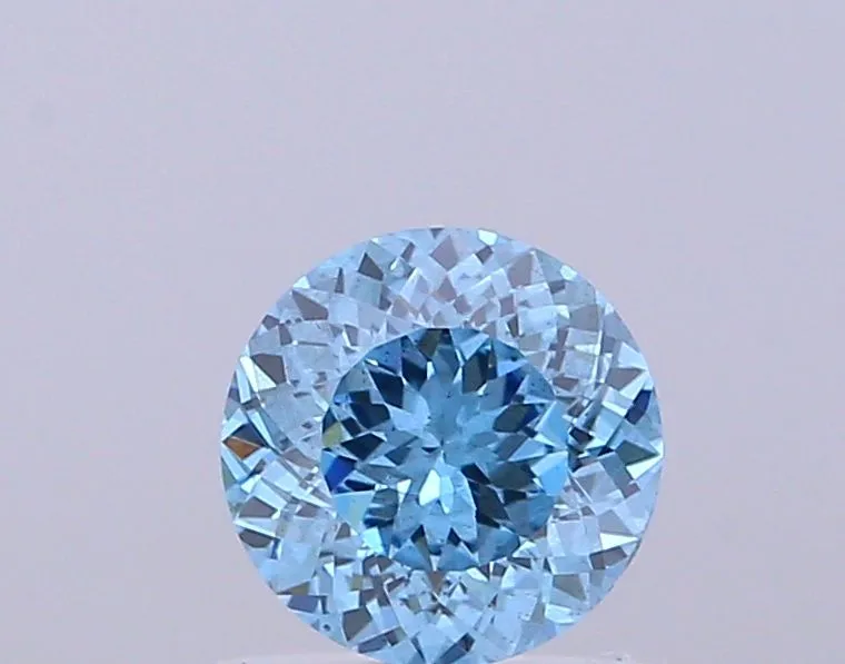 1.01ct ROUND Fancy Vivid Blue SI1 Coloured Lab diamond