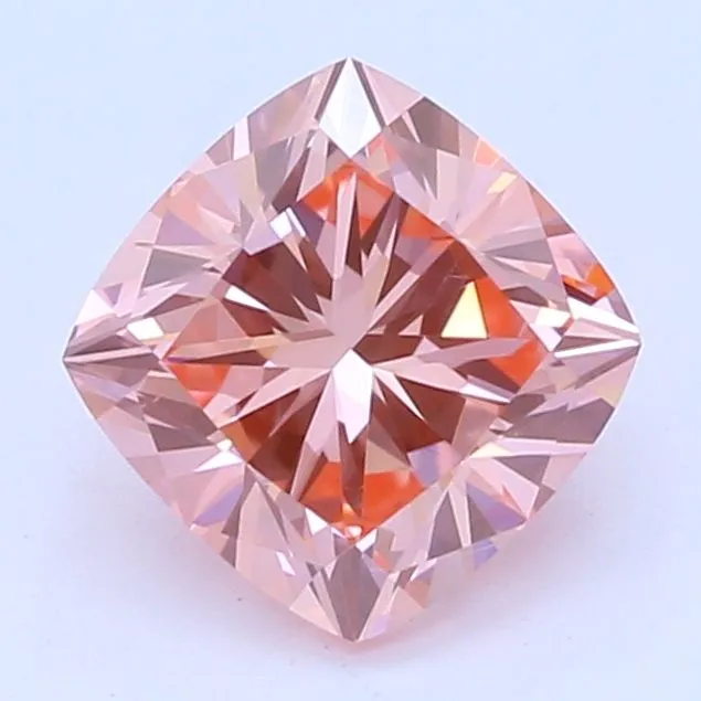 0.57ct CUSHION Fancy Vivid Pink VS1 Coloured Lab diamond