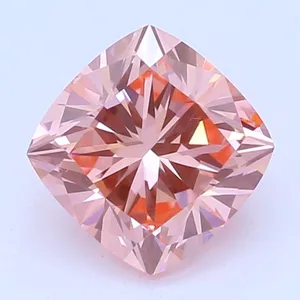 0.57ct CUSHION Fancy Vivid Pink VS1 Coloured Lab diamond
