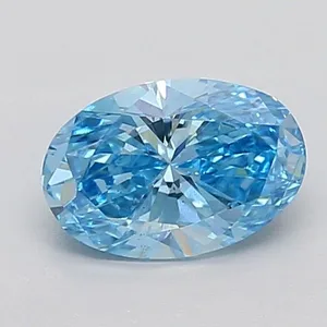 0.83ct OVAL Fancy Vivid Blue VS2 Coloured Lab diamond