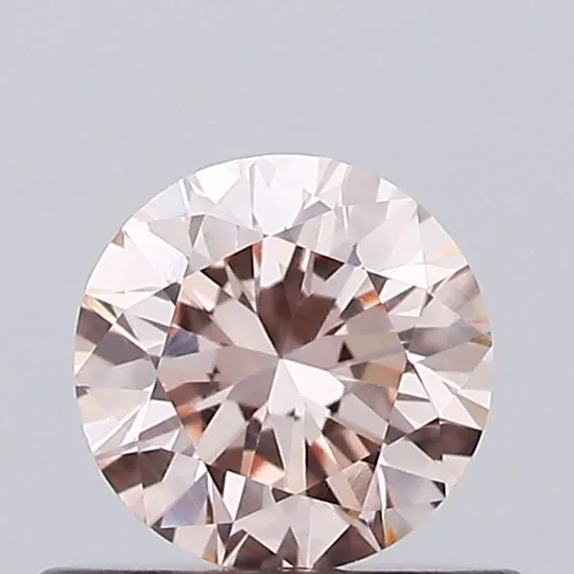 0.51ct ROUND Fancy Light Orange Pink VVS2 Coloured Lab diamond