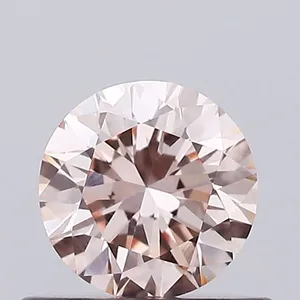 0.51ct ROUND Fancy Light Orange Pink VVS2 Coloured Lab diamond