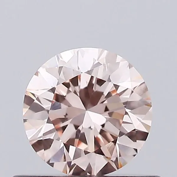 0.51ct ROUND Fancy Light Orange Pink VVS2 Coloured Lab diamond