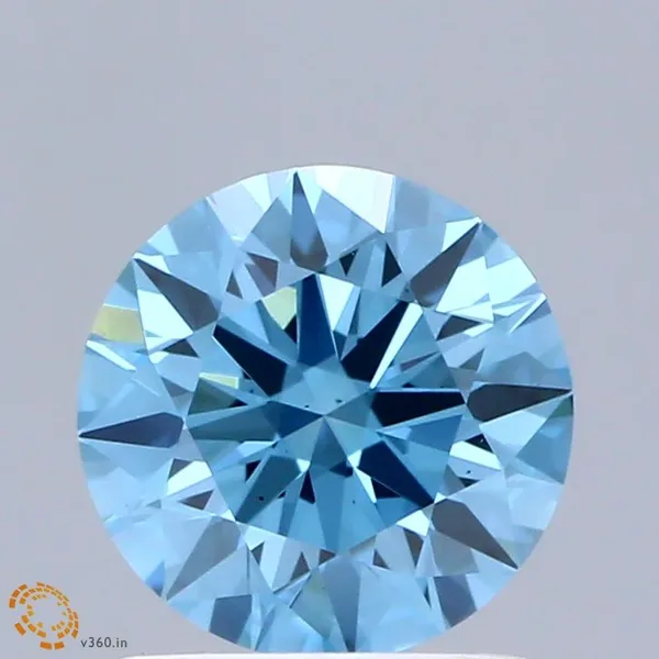 1.01ct ROUND Fancy Vivid Blue VS1 Coloured Lab diamond