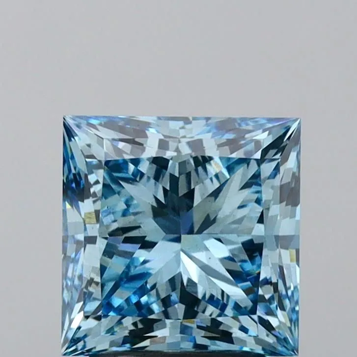 2.69ct PRINCESS Fancy Vivid Blue VS2 Coloured Lab diamond