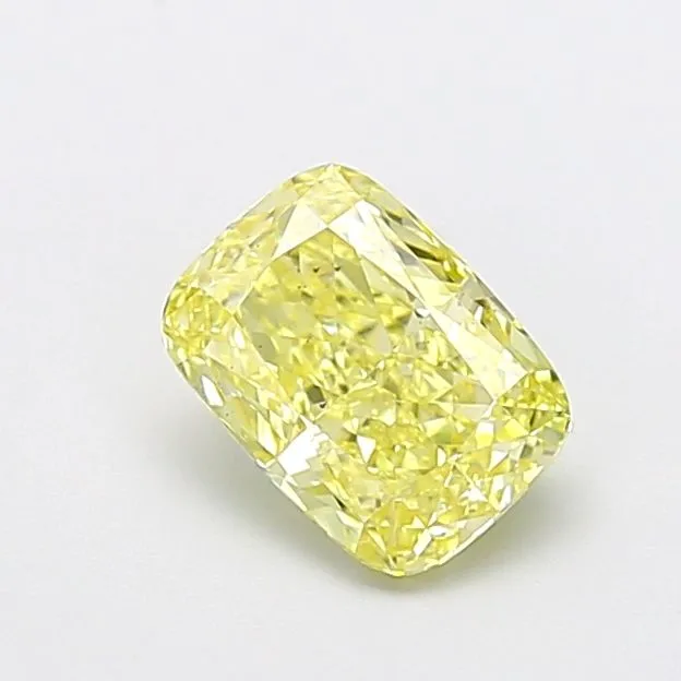 1.40ct CUSHION Fancy Intense Yellow VS2 Coloured Lab diamond