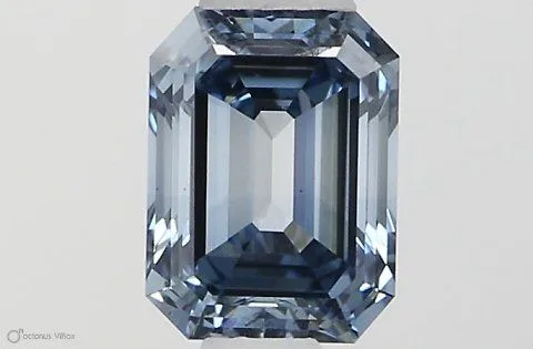 0.50ct EMERALD Fancy Vivid Blue VS1 Coloured Lab diamond