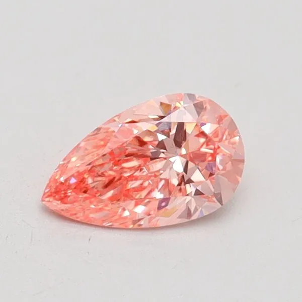 0.51ct PEAR Fancy Vivid Pink SI1 Coloured Lab diamond