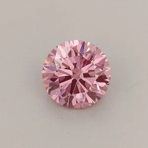0.36ct ROUND Fancy Vivid Pink VS1 Coloured Lab diamond