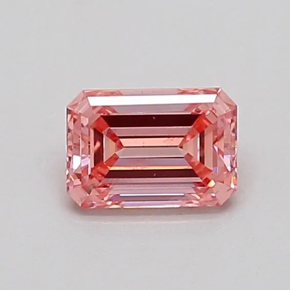 0.53ct EMERALD Fancy Vivid Pink SI2 Coloured Lab diamond