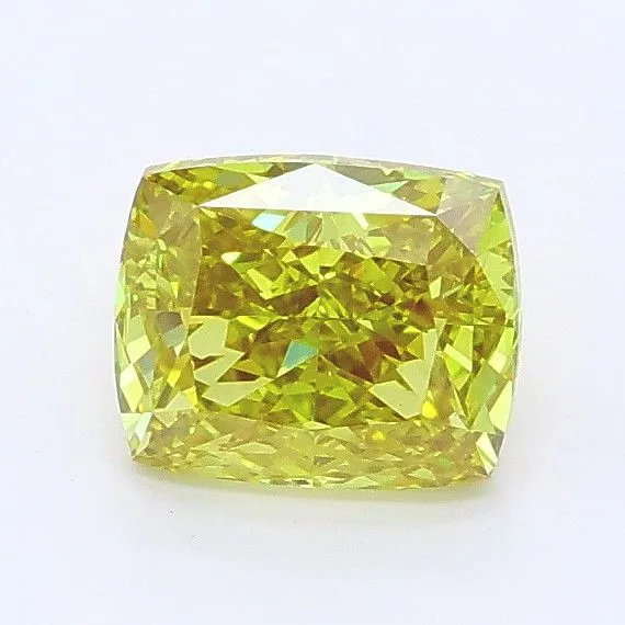 1.07ct CUSHION Fancy Vivid Yellow VVS2 Coloured Lab diamond