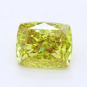 1.07ct CUSHION Fancy Vivid Yellow VVS2 Coloured Lab diamond